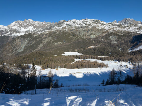 View of the Valmalenco Bernina ski resort