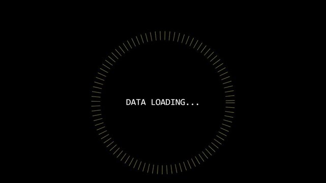 Retro data loading screen, digital progress bar
