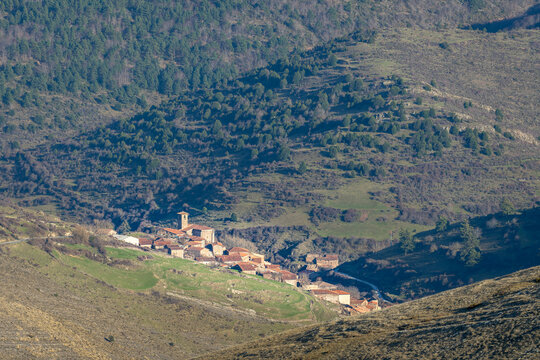 Picturesque Mountain Village of Montenegro de Cameros in Sierra de la Demanda, Soria, Spain