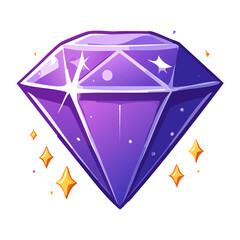 Big purple diamond gem for fantasy treasure reward icon or magical crystal jewel asset in adventure game user interface graphic design projects © firstprincess