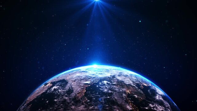 Futuristic digital Earth globe glowing map network connections, big data transfer cyber security concept global business and technology. Big data technology, business, communication, digital concept