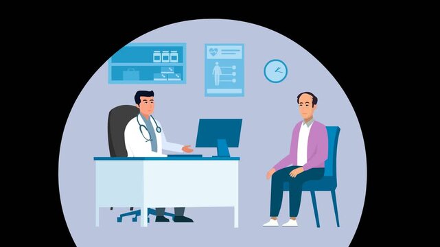 An animated video of a doctor consultation with an alpha matte