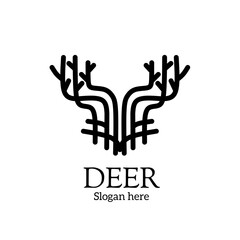 Fototapeta premium Deer head logo, deer hunting icon, wild deer head.