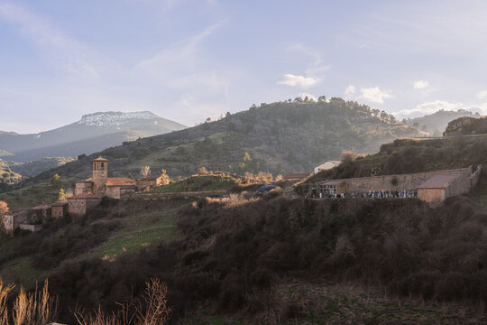 Picturesque Mountain Village of Montenegro de Cameros in Sierra de la Demanda, Soria, Spain
