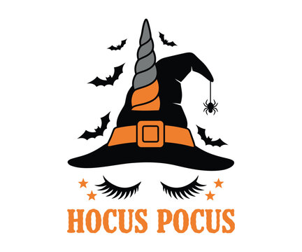 Witch hat with bats and eyelashes