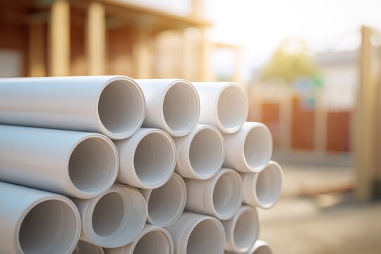 Building materials PVC pipes with mockup