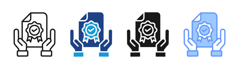 Obraz premium Certified Protection icon set multiple style collection