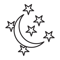 Obraz premium Ramadan crescent Vector Line Icon Design
