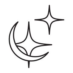 Fototapeta premium Crescent glow Vector Line Icon Design
