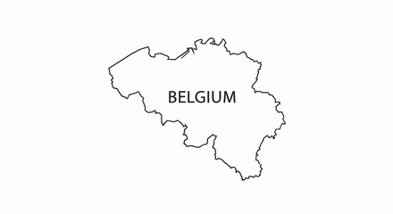 Fototapeta premium A grayscale outline of belgium with the country s name prominently displayed within its borders