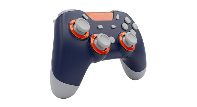 Dark Blue and Orange Gaming Controller