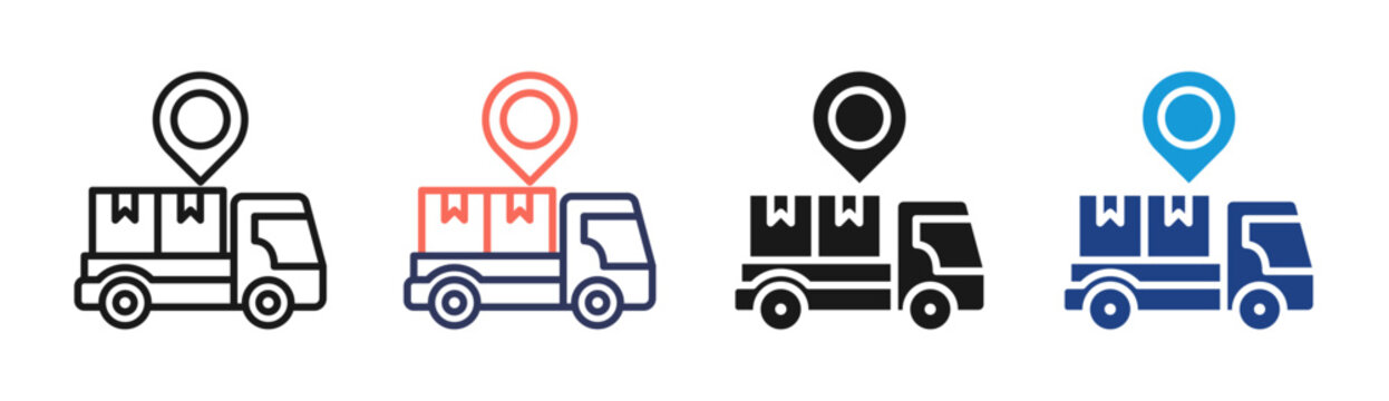 Content Delivery icon set multiple style collection