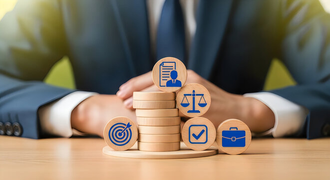 Strategic business planning matryoshka dolls representing layers of corporate strategy