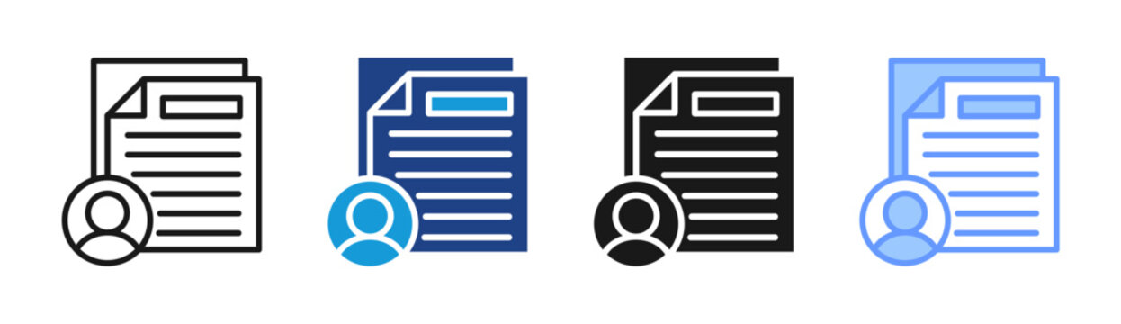 Author Profile icon set multiple style collection