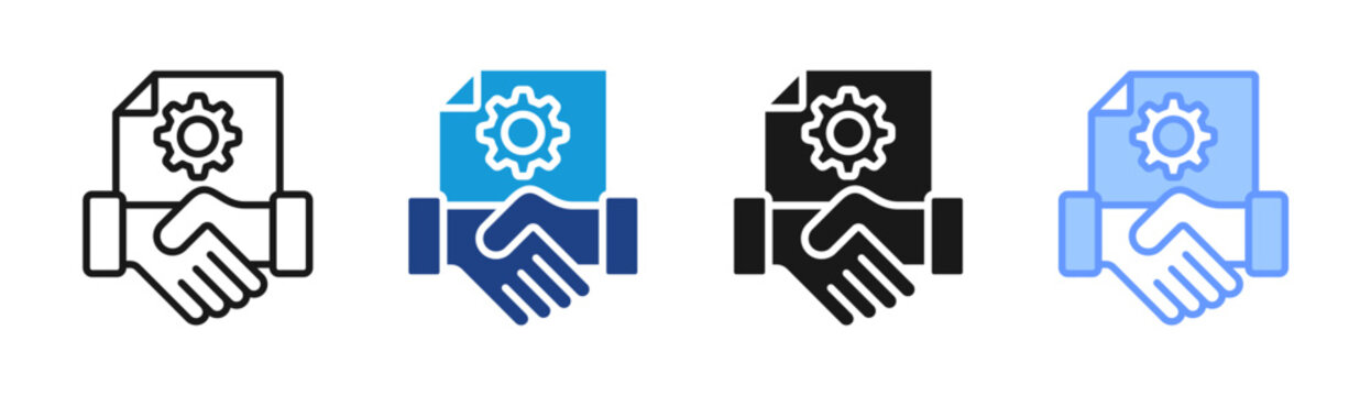 Legal Agreement icon set multiple style collection