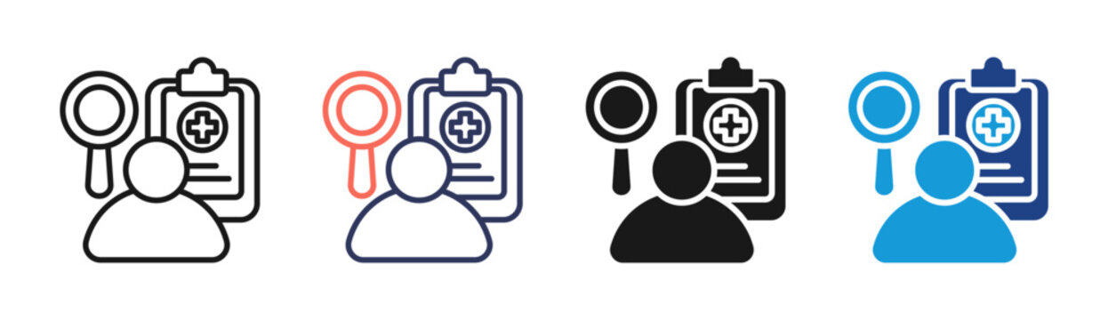 Patient Analysis icon set multiple style collection