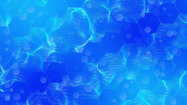 Blue futuristic chemical structural formulas Health care and science Medical innovation loop background design. Geometric abstract background with hexagons. Medicine, science and technology.