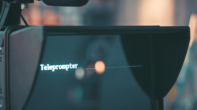 Teleprompter in Broadcasting: Enhancing Media Presentation with Advanced Video Equipment in Television Studio Backstage