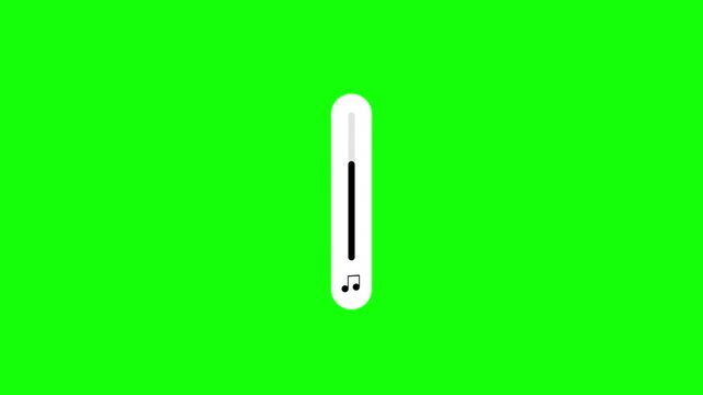 slider bar volume up down control green screen 4K video.
