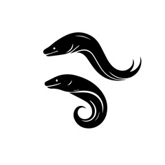 Obraz premium vector black Moray Eel