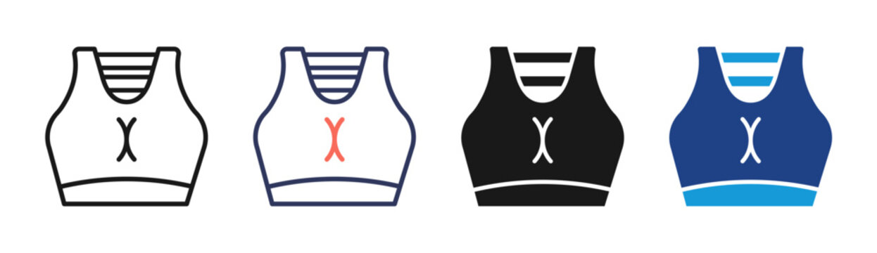 Sports Bra icon set multiple style collection