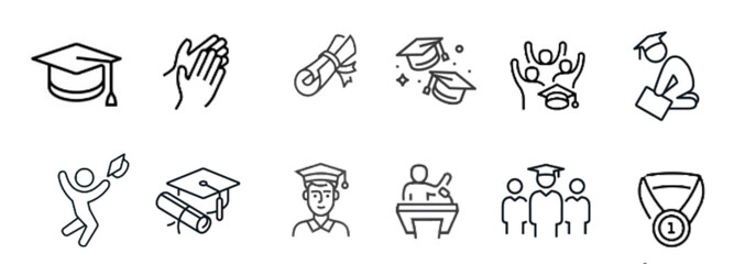 Obraz premium Graduation Icon Set