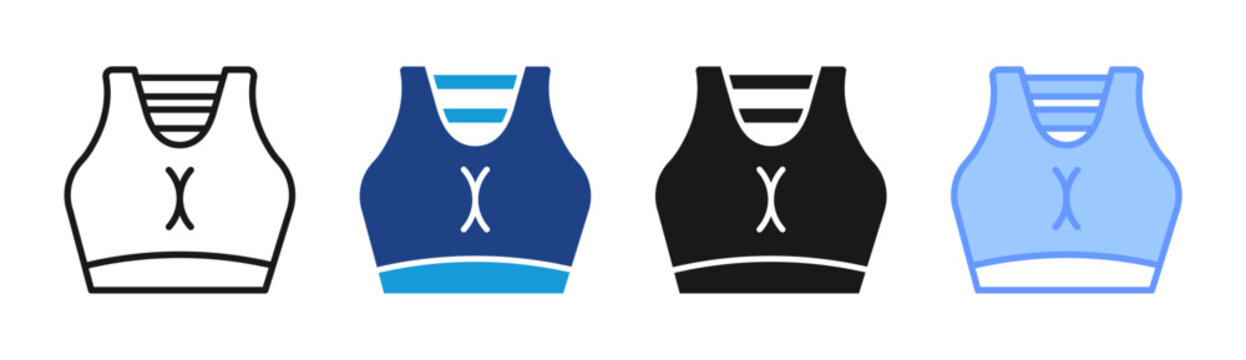 Sports Bra icon set multiple style collection