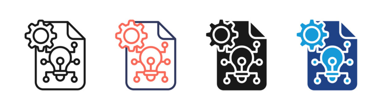 Innovation Idea icon set multiple style collection