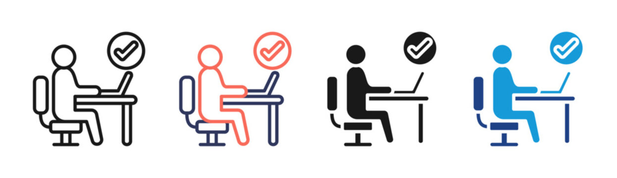 Remote Work icon set multiple style collection