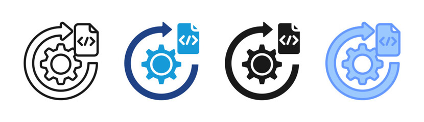 Obraz premium System Update icon set multiple style collection