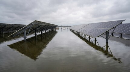 Fototapeta premium Solar Energy Power Station with Advanced Clean Technology Infrastructure