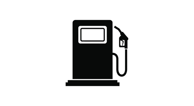 A simple black and white icon depicts a gas pump commonly found at service stations