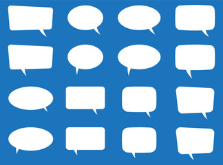 Obraz premium Blank Speech Bubble Shapes in White for Comic, Chat and Communication
