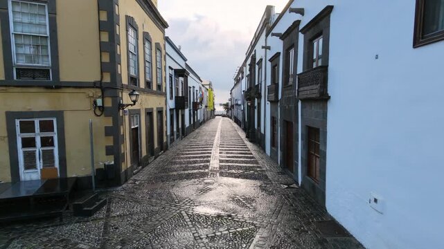 Walking through the streets of the Vegueta neighborhood in the city of Las Palmas, Gran Canaria