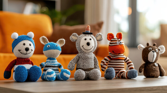 Playful sock puppet characters in vibrant colors, showcasing unique designs and cheerful expressions, perfect for children playtime