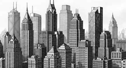 Naklejka premium new york city skyline