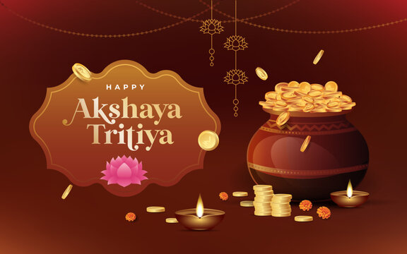 Happy Akshaya Tritiya Festival Background Design Template