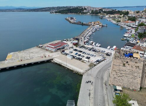 A drone view of Sinop, Turkey.