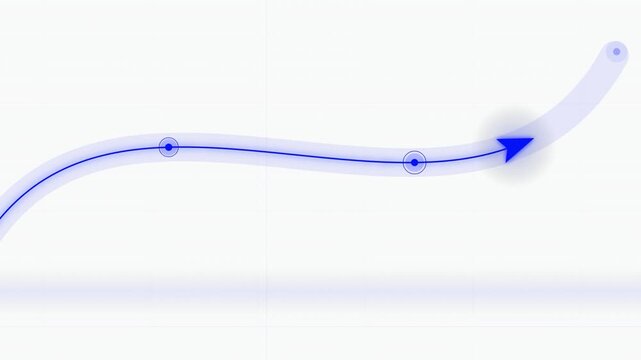 A blue curved line graph with an arrow rises upward on a white background.