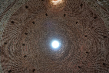 Midyat, Mardin, Turkey – August 21, 2022: Interior view of Mor Gabriel Monastery showcasing historic Syriac Orthodox architecture and stone design © aselight