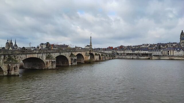 The Jacques Gabriel Bridge across the Loire River in Blois, in France
