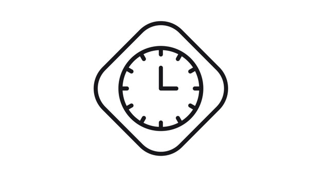 Geometric enclosure for a corporate chronometer. Professional lozenge-framed time device symbol, suitable for highlighting deadlines, administrative planning, and executive time management.