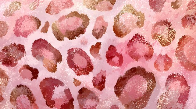 Watercolor pink leopard pattern with blush, rose, and berry spots in a soft fashion texture