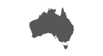 A stark black silhouette depicts the continental outline of australia and tasmania high quality professional detailed © ArtBySalea07