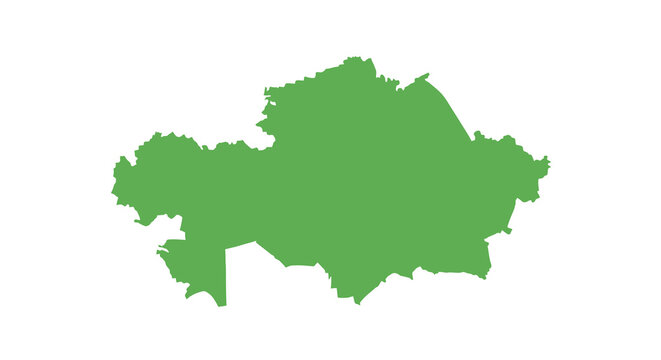 A solid green shape resembling the geographical outline of kazakhstan a central asian country high quality