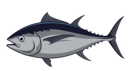 Fototapeta premium Detailed vector illustration depicting a fresh yellowfin tuna fish, ideal for seafood branding.