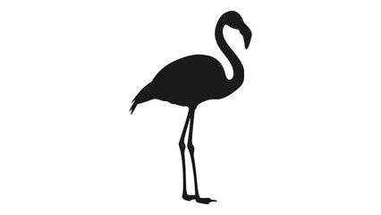 Naklejka premium A minimalist silhouette of a pink flamingo standing gracefully on slender legs