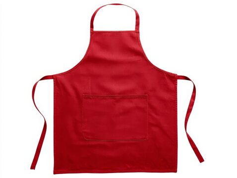 red apron with pocket for cooking and grilling