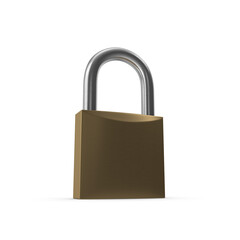 Fototapeta premium Brass Padlock with Silver Shackle