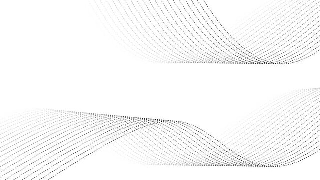 Abstract minimalistic background with curving dotted wave lines crossing top-right and bottom-left animation